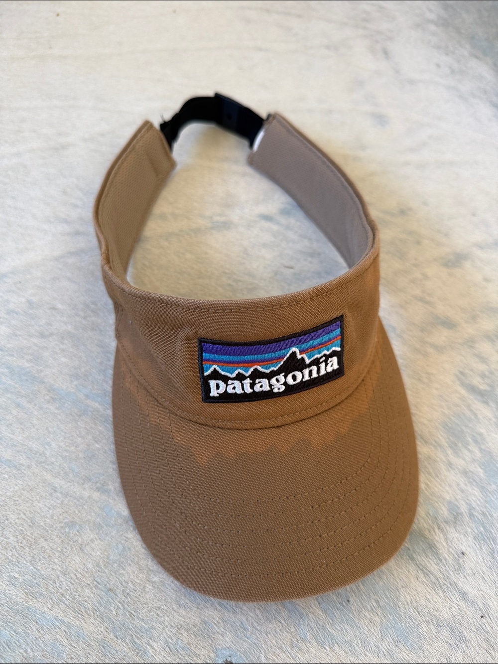 Patagonia Tan Visor with Multicolor Logo Patch - Picture 2 of 5